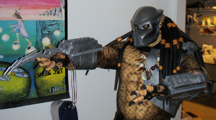 My Predator suit showing both gauntlets